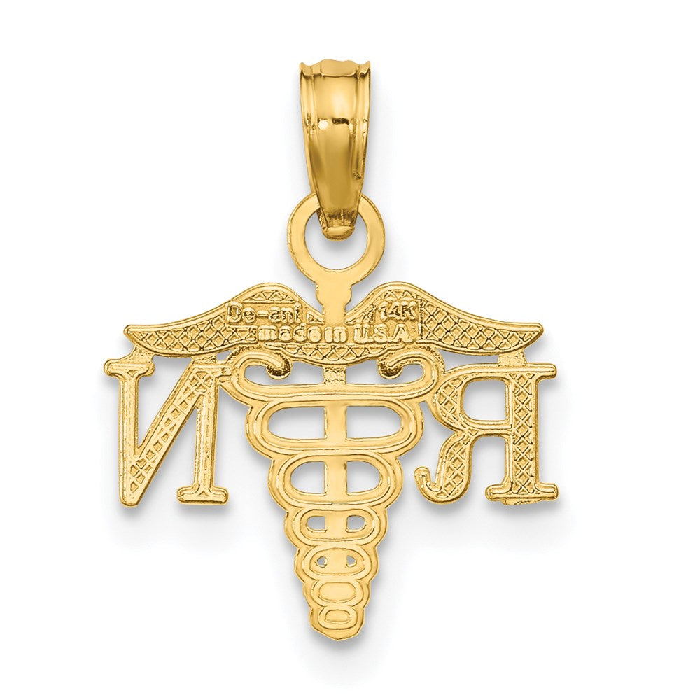 14K RN Registered Nurse Caduceus Charm
