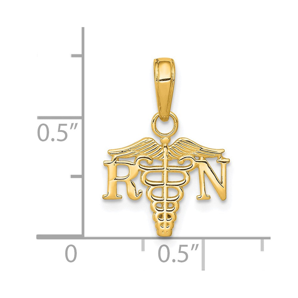 14K RN Registered Nurse Caduceus Charm