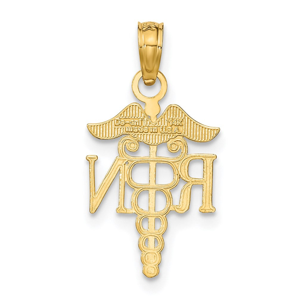 14k Polished R.N. Registered Nurse Pendant