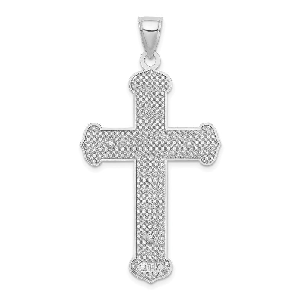 14K White Gold Crucifix Charm