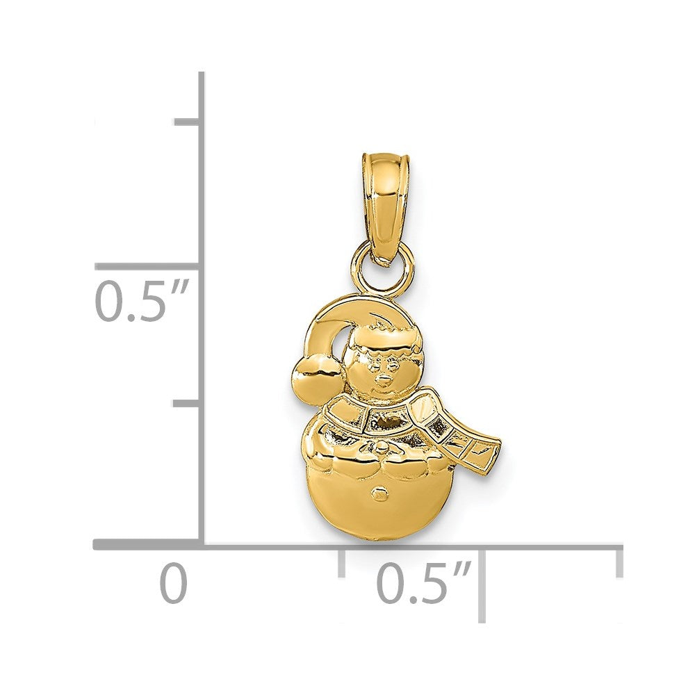 14K Snowman Charm
