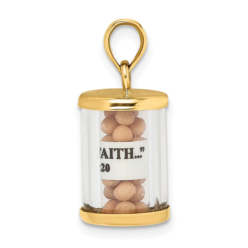 14K 3-D Mustard Seeds with Matthew 17:20 Scroll Inside Pendant
