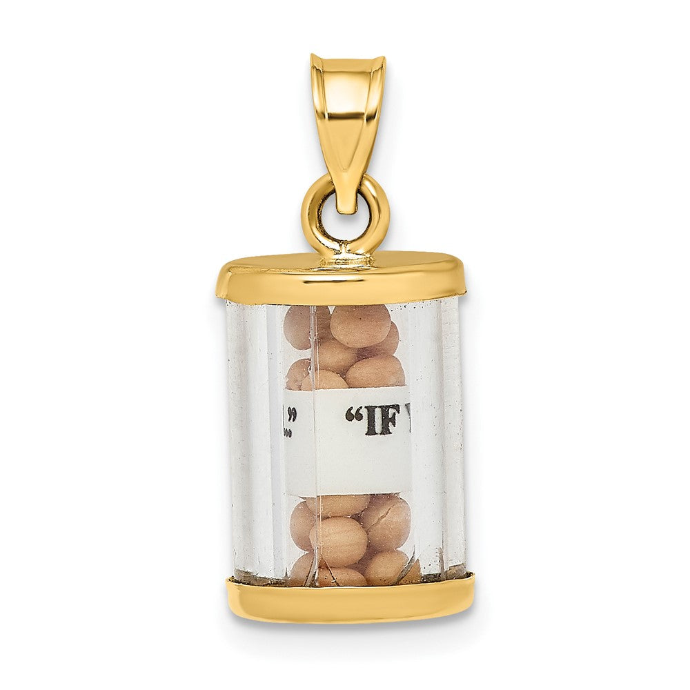 14K 3-D Mustard Seeds with Matthew 17:20 Scroll Inside Pendant