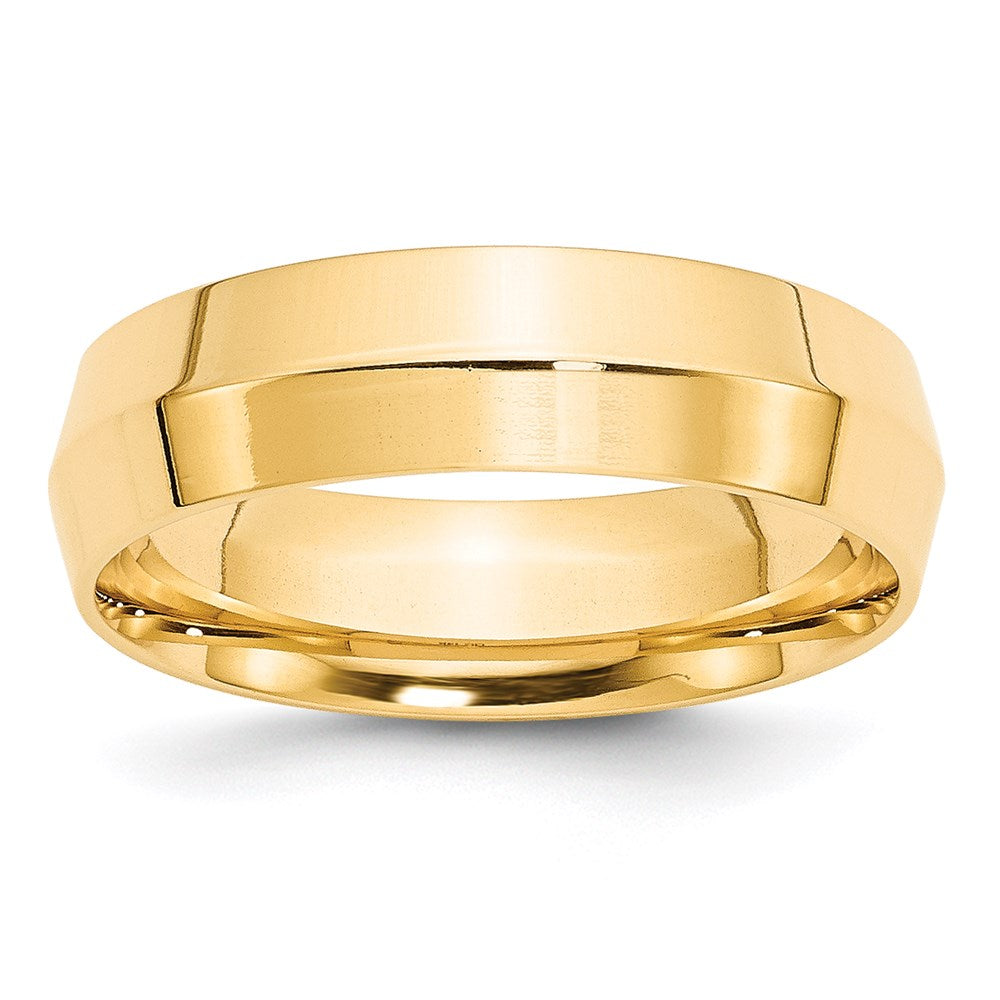 Solid;Polished;14k Yellow gold;Engravable;Comfort fit;Knife Edge;Machined