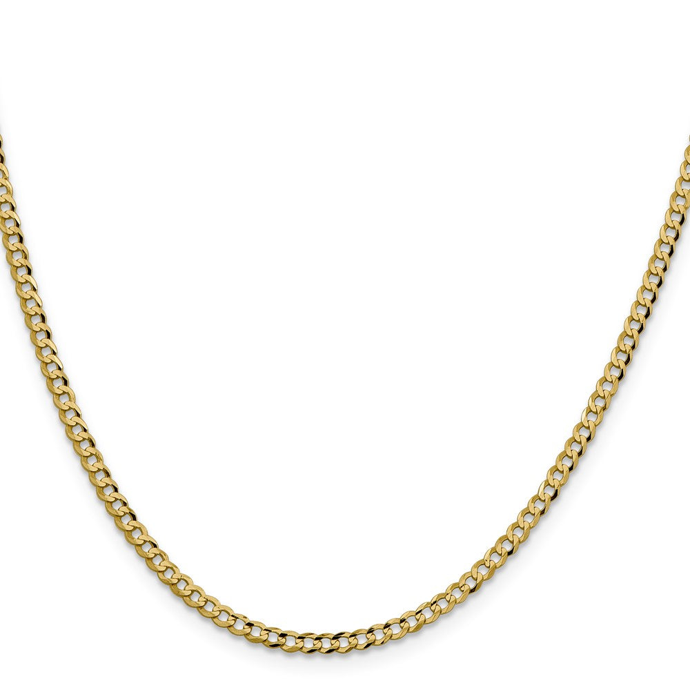 14K 22 inch 3.1mm Lightweight Flat Cuban with Lobster Clasp Chain
