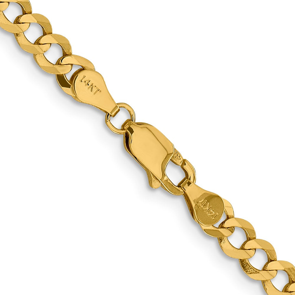 14K 16 inch 4.7mm Lightweight Flat Cuban with Lobster Clasp Chain