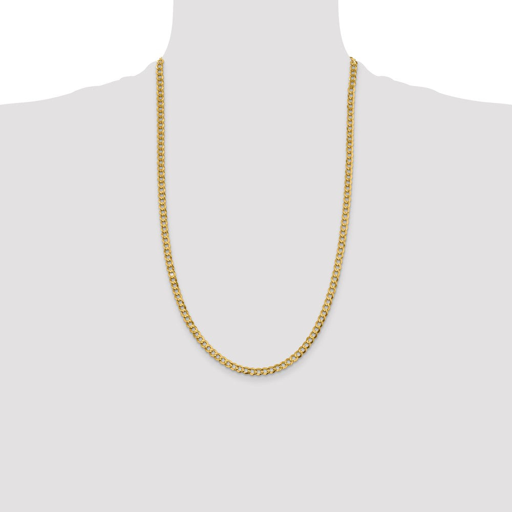 14K 26 inch 4.7mm Lightweight Flat Cuban with Lobster Clasp Chain
