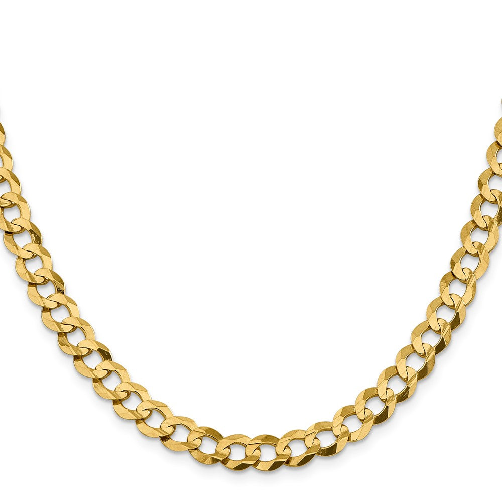 14K 26 inch 8.3mm Lightweight Flat Cuban with Lobster Clasp Chain