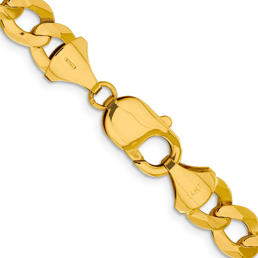 14K 20 inch 9.4mm Lightweight Flat Cuban with Lobster Clasp Chain