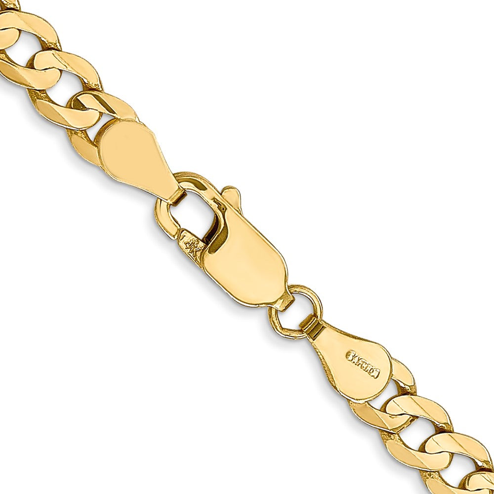 14K 26 inch 4.5mm Open Concave Curb with Lobster Clasp Chain