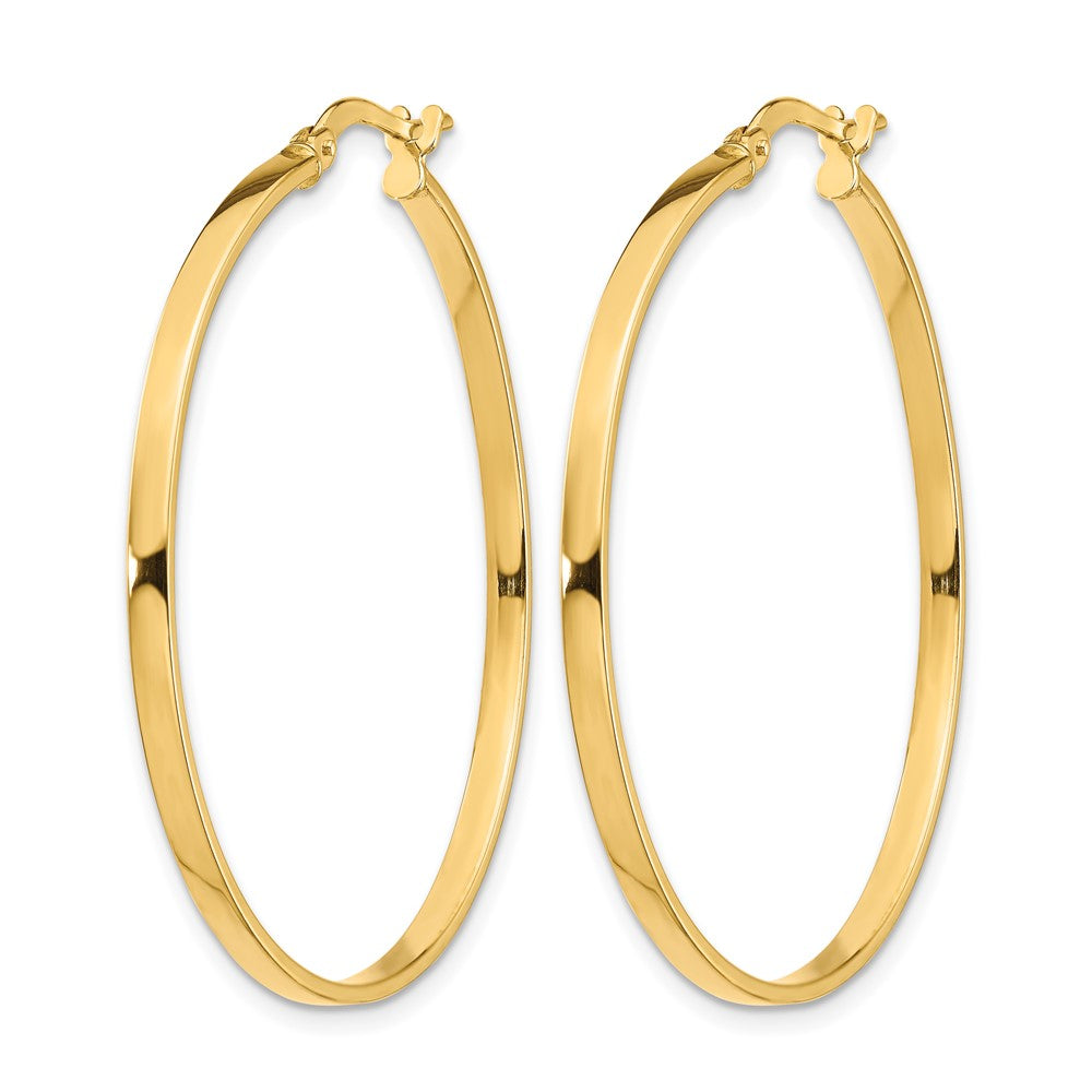 14K 2mm Polished Hoop Earrings