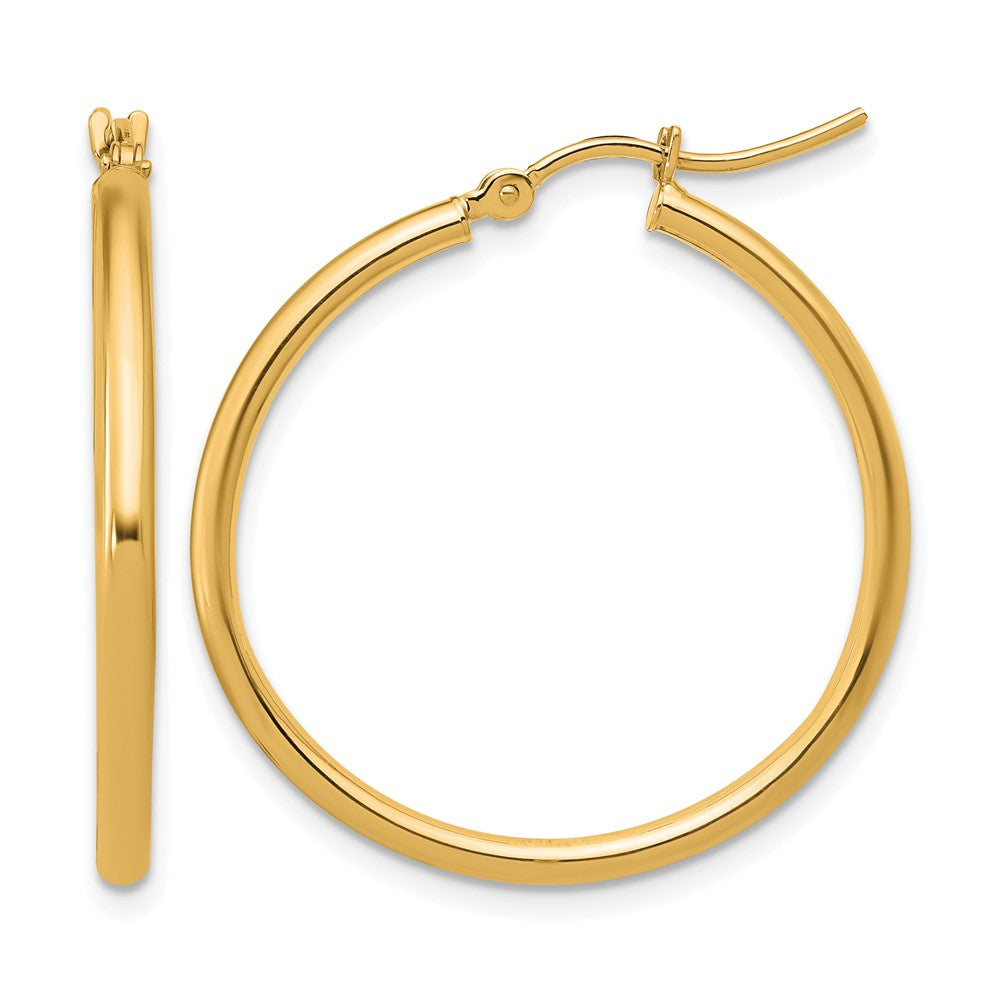 Polished;14k Yellow gold;Hinged post