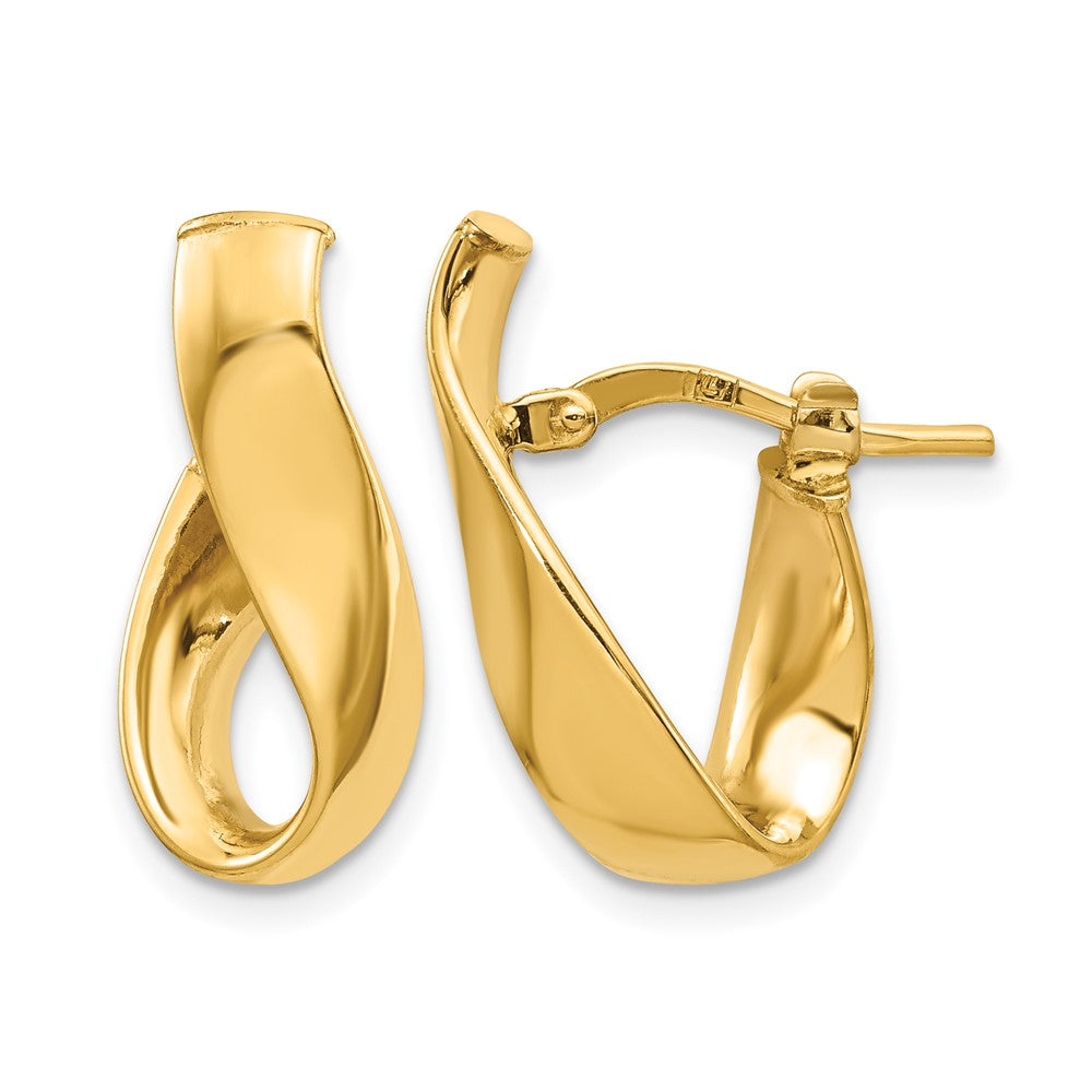 14K 5mm High Polished Hoop Earrings