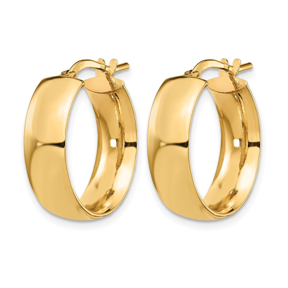 14K 6mm High Polished Hoop Earrings