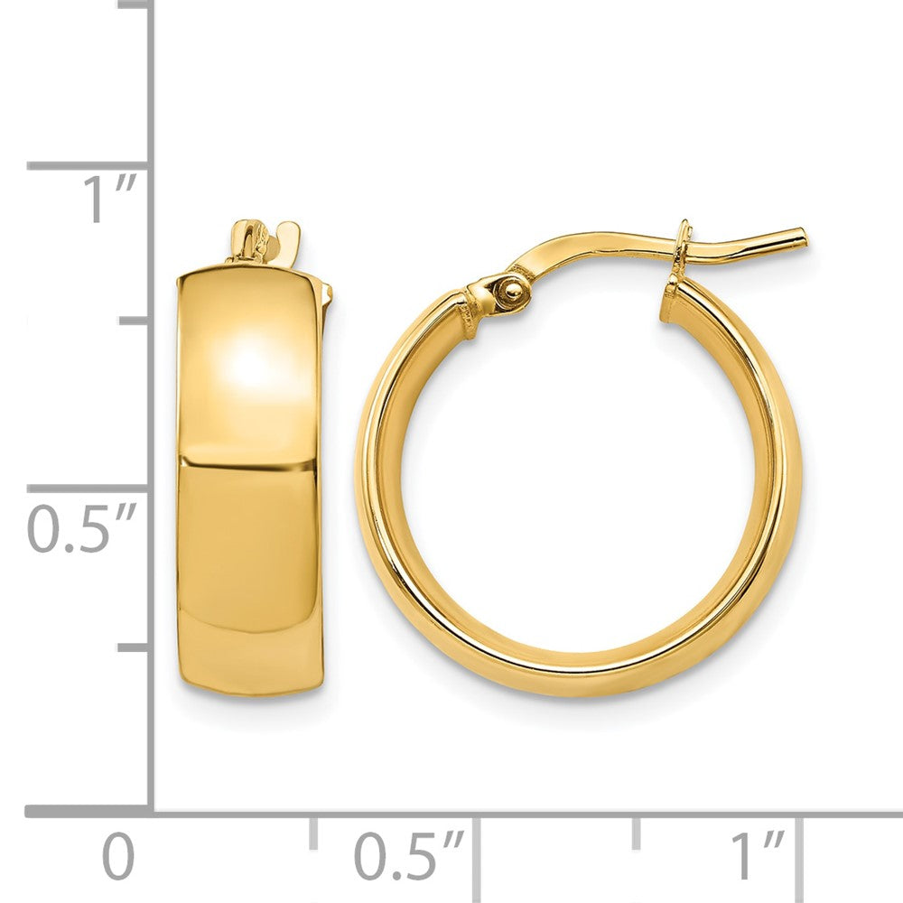 14K 6mm High Polished Hoop Earrings