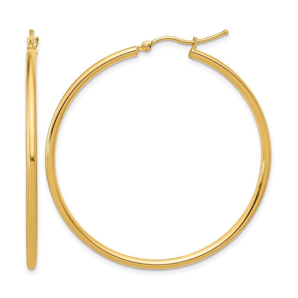 Polished;14k Yellow gold;Hinged post