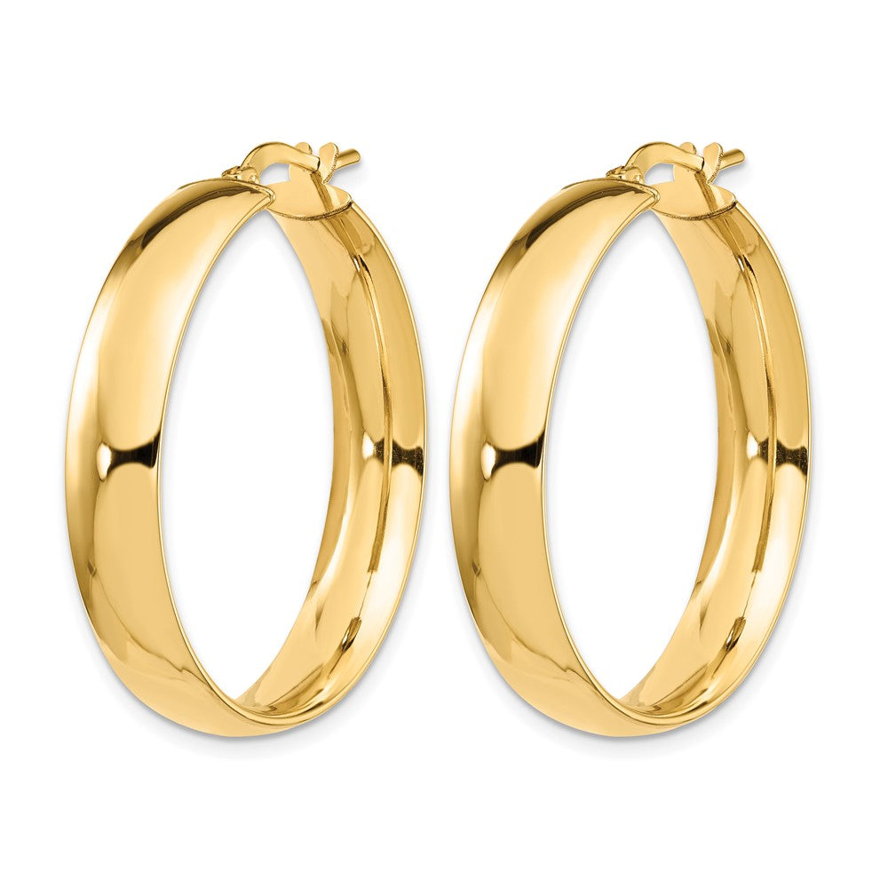 14K 6mm High Polished Hoop Earrings