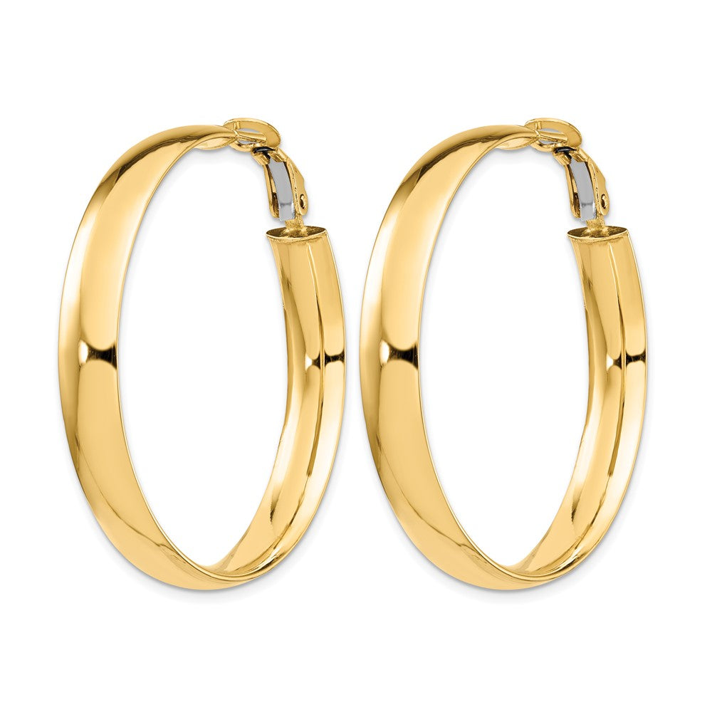 14K 6mm High Polished Omega Back Hoop Earrings