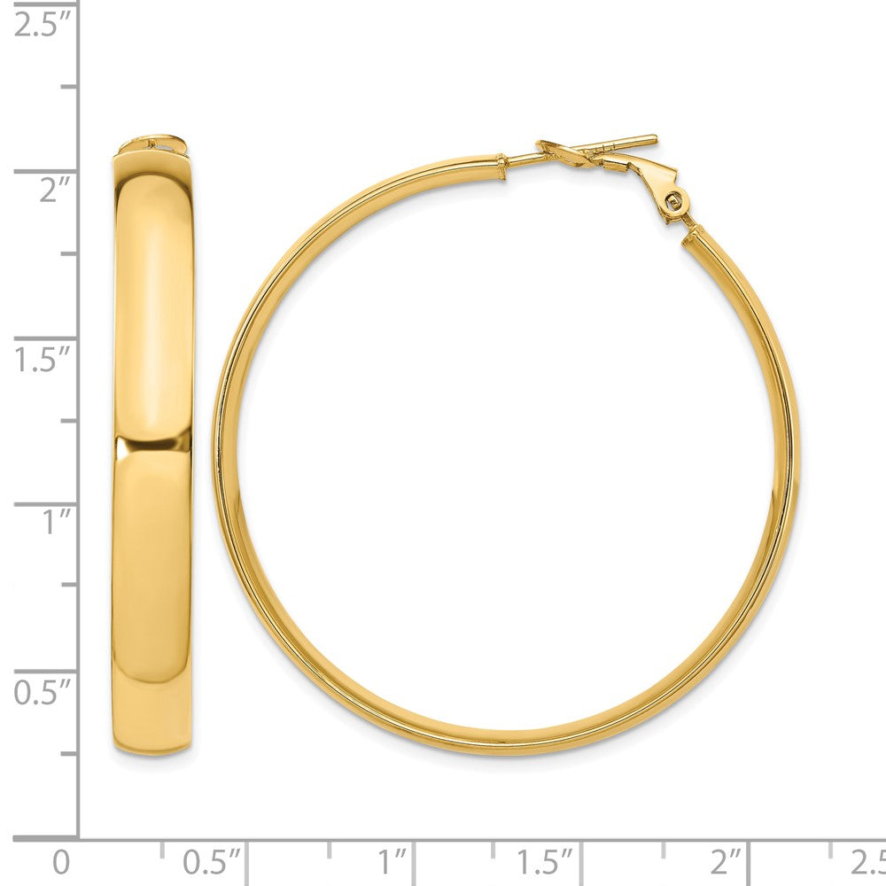 14K 6mm High Polished Omega Back Hoop Earrings