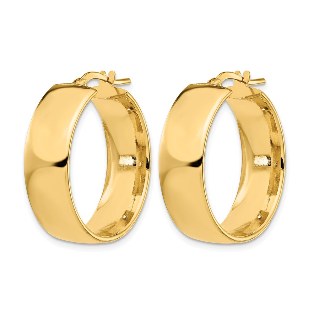 14K 8mm High Polished Hoop Earrings