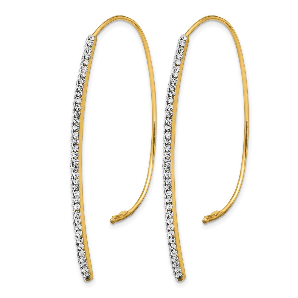 14k Polished Crystal Threader Earrings