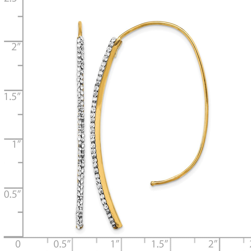 14k Polished Crystal Threader Earrings