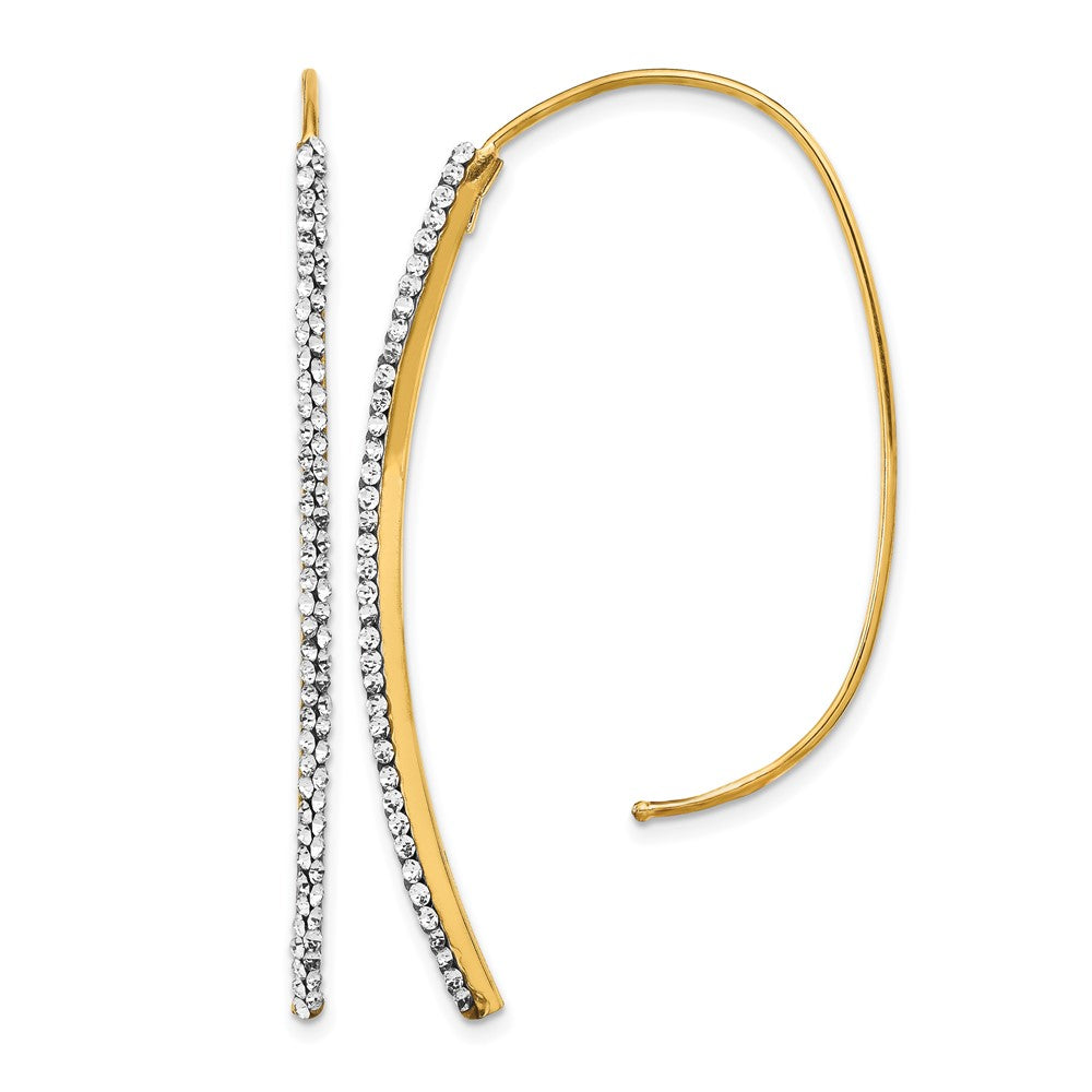 14k Polished Crystal Threader Earrings