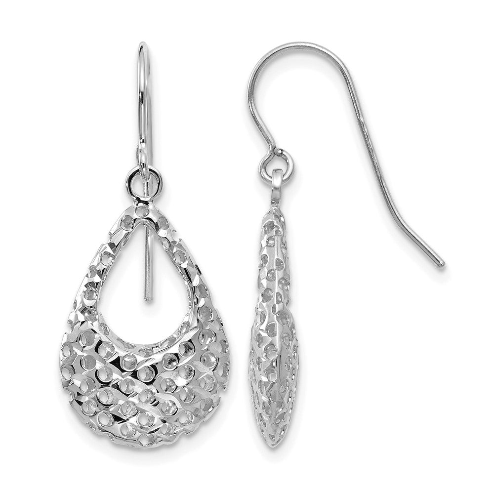 Diamond-cut;14K White gold;Shepherd hook