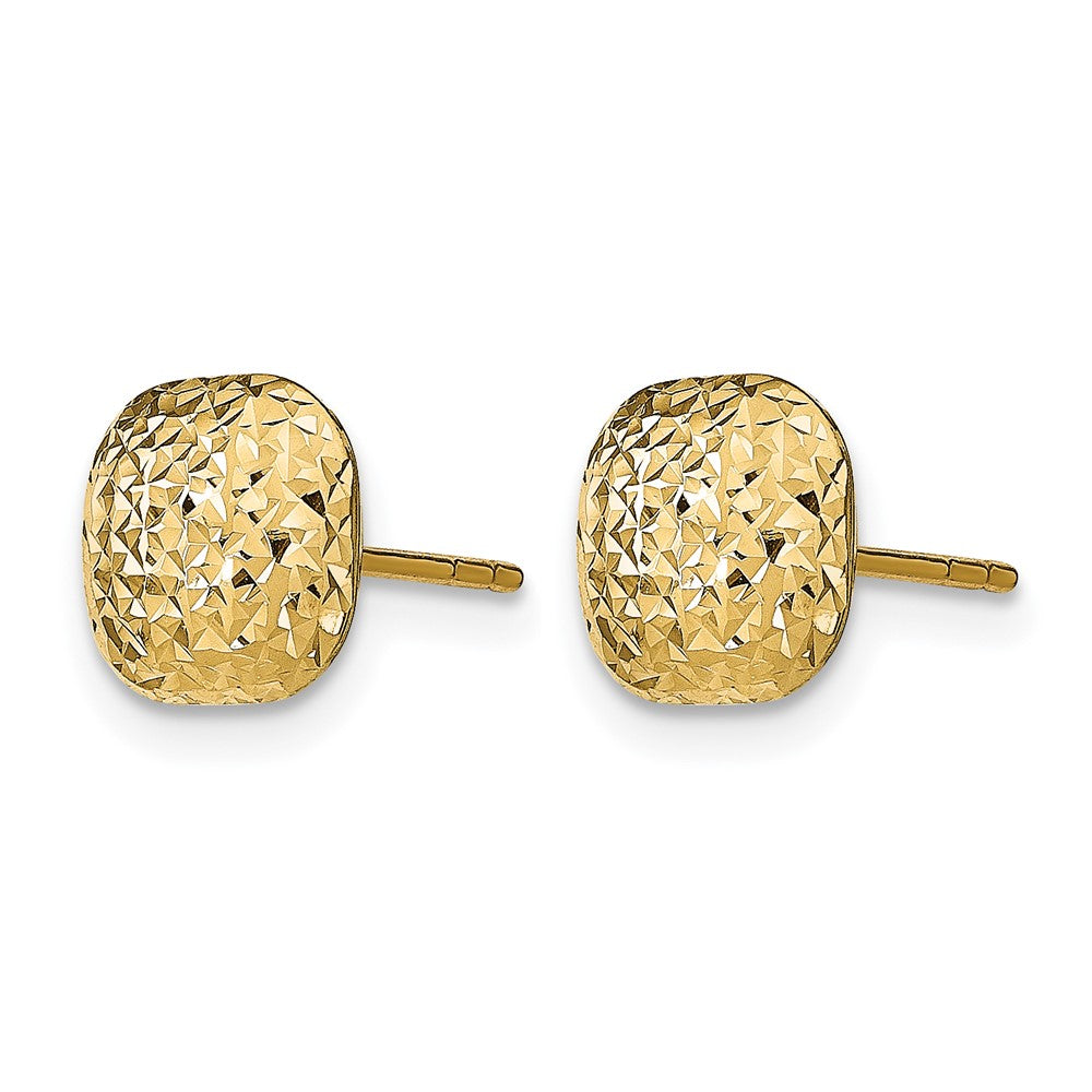 14k Polished D/C Button Post Earrings