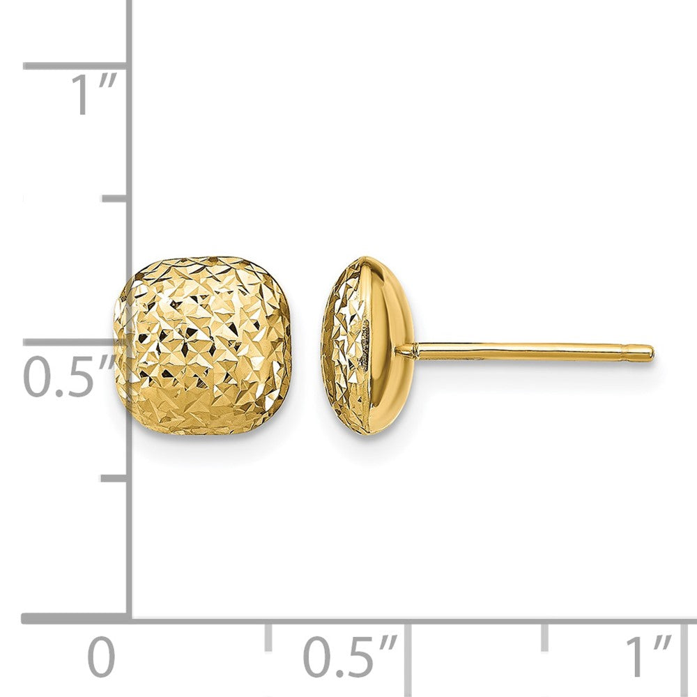 14k Polished D/C Button Post Earrings