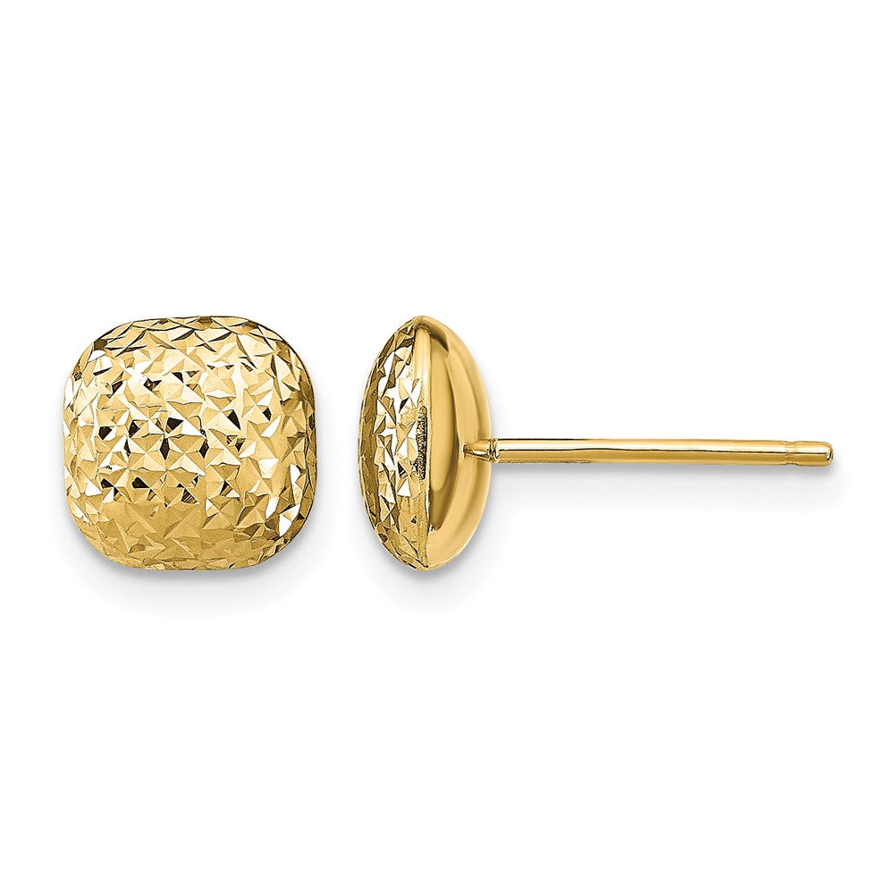 14k Polished D/C Button Post Earrings