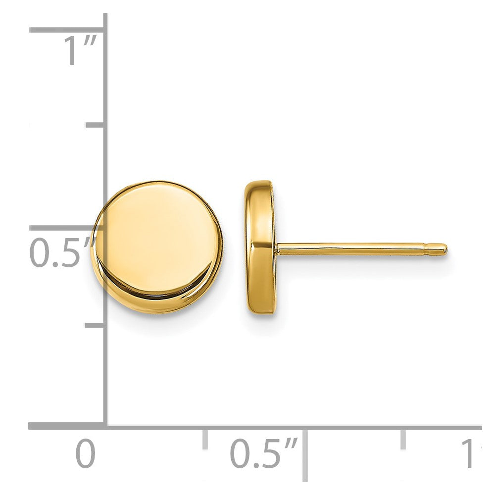 14k Polished Button Post Earrings