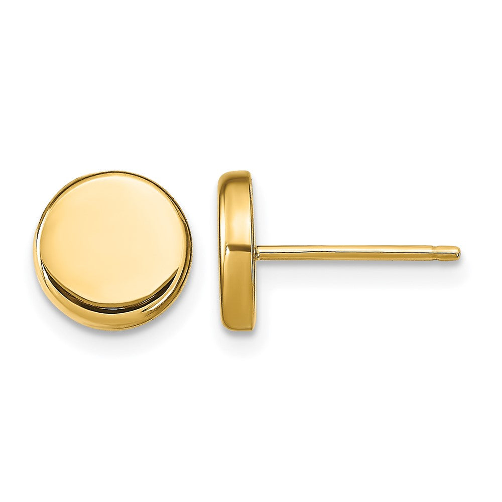 14k Polished Button Post Earrings