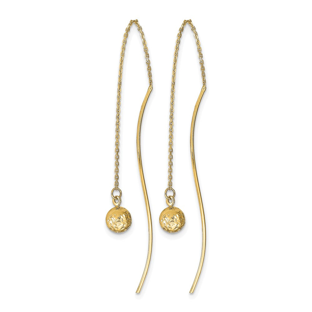 14k Polished D/C Threader Earrings