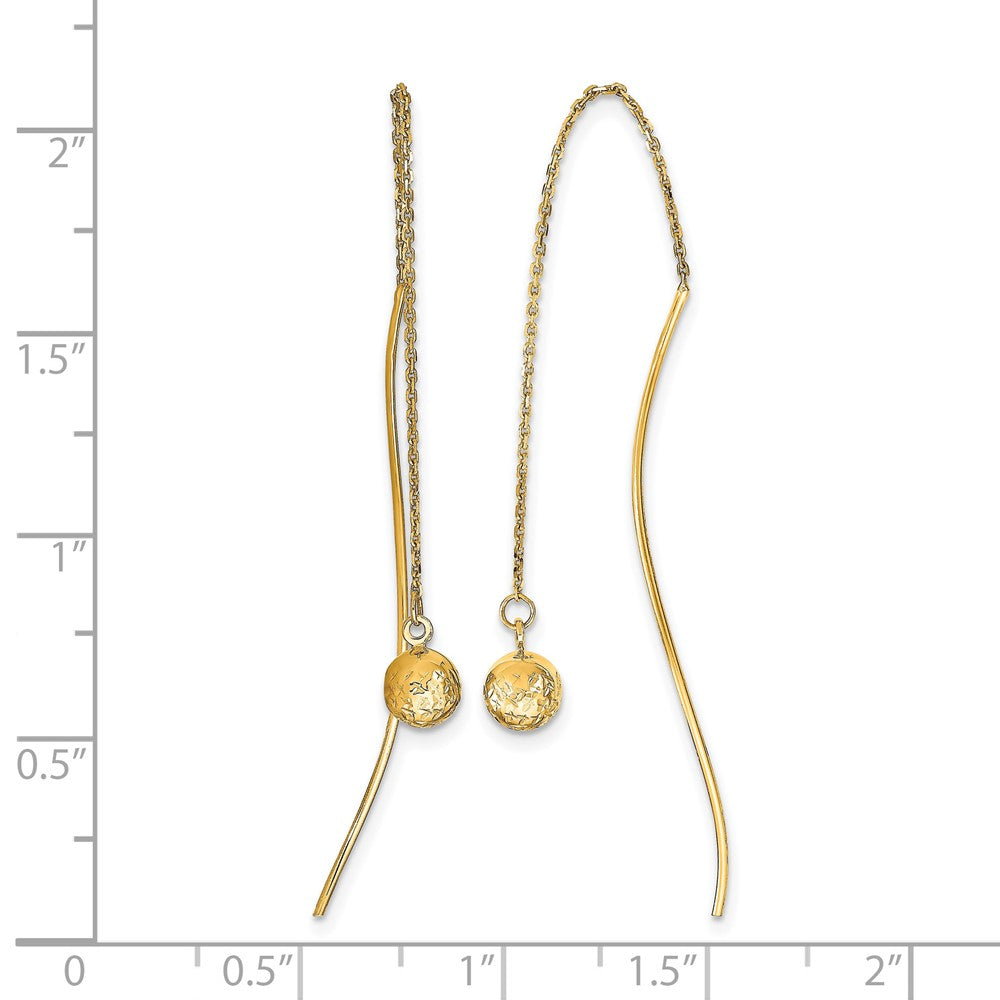 14k Polished D/C Threader Earrings