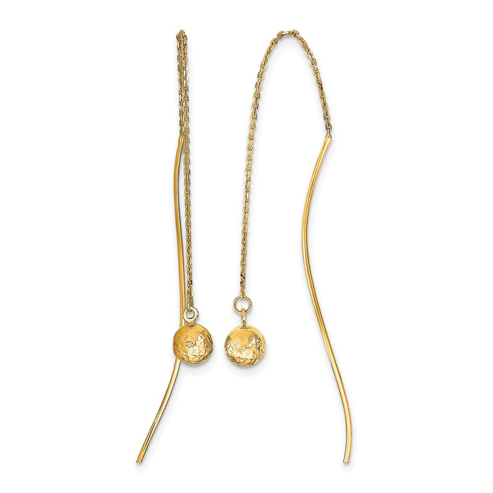14k Polished D/C Threader Earrings