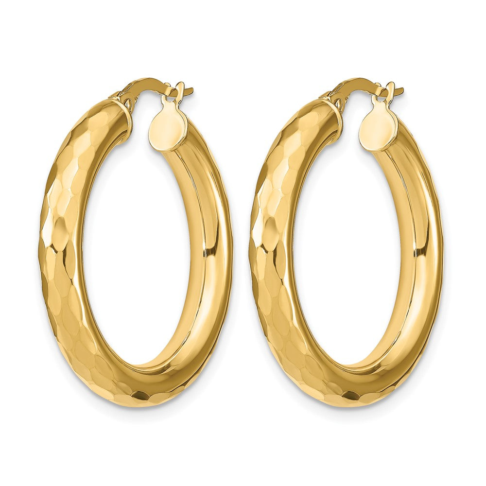 14k Polished D/C Hoop Earrings