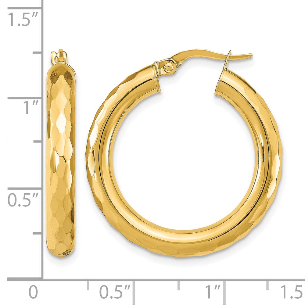 14k Polished D/C Hoop Earrings