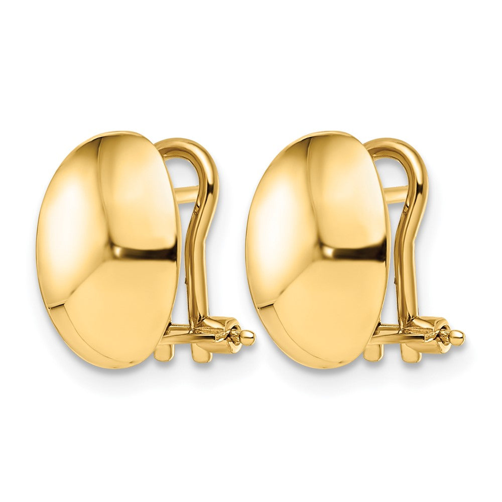 14K Polished Omega Back Earrings