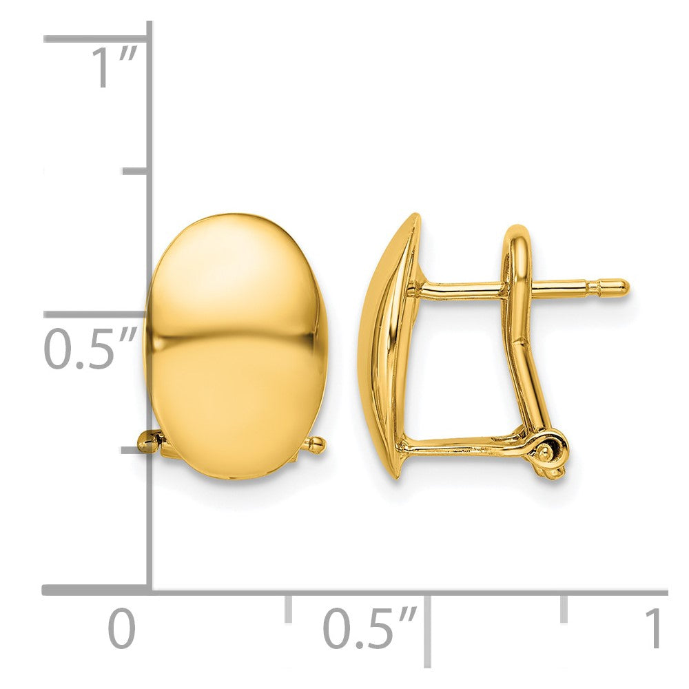 14K Polished Omega Back Earrings