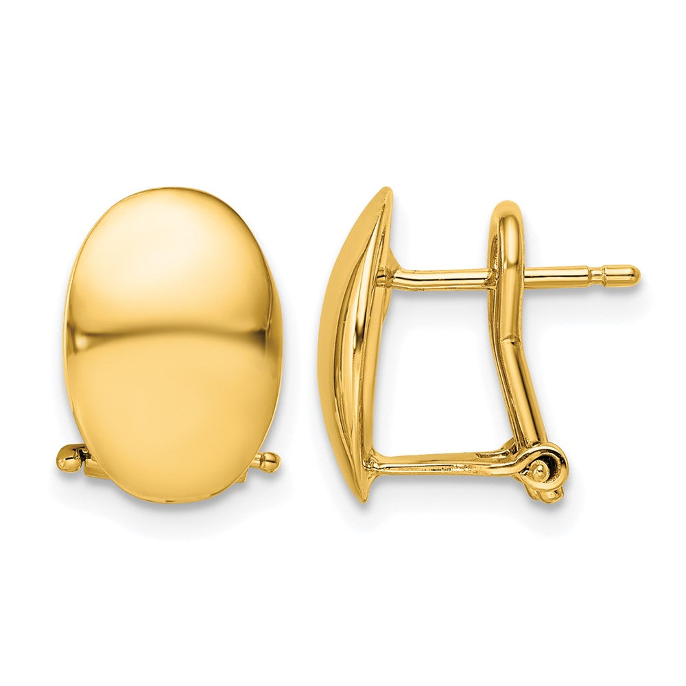14K Polished Omega Back Earrings