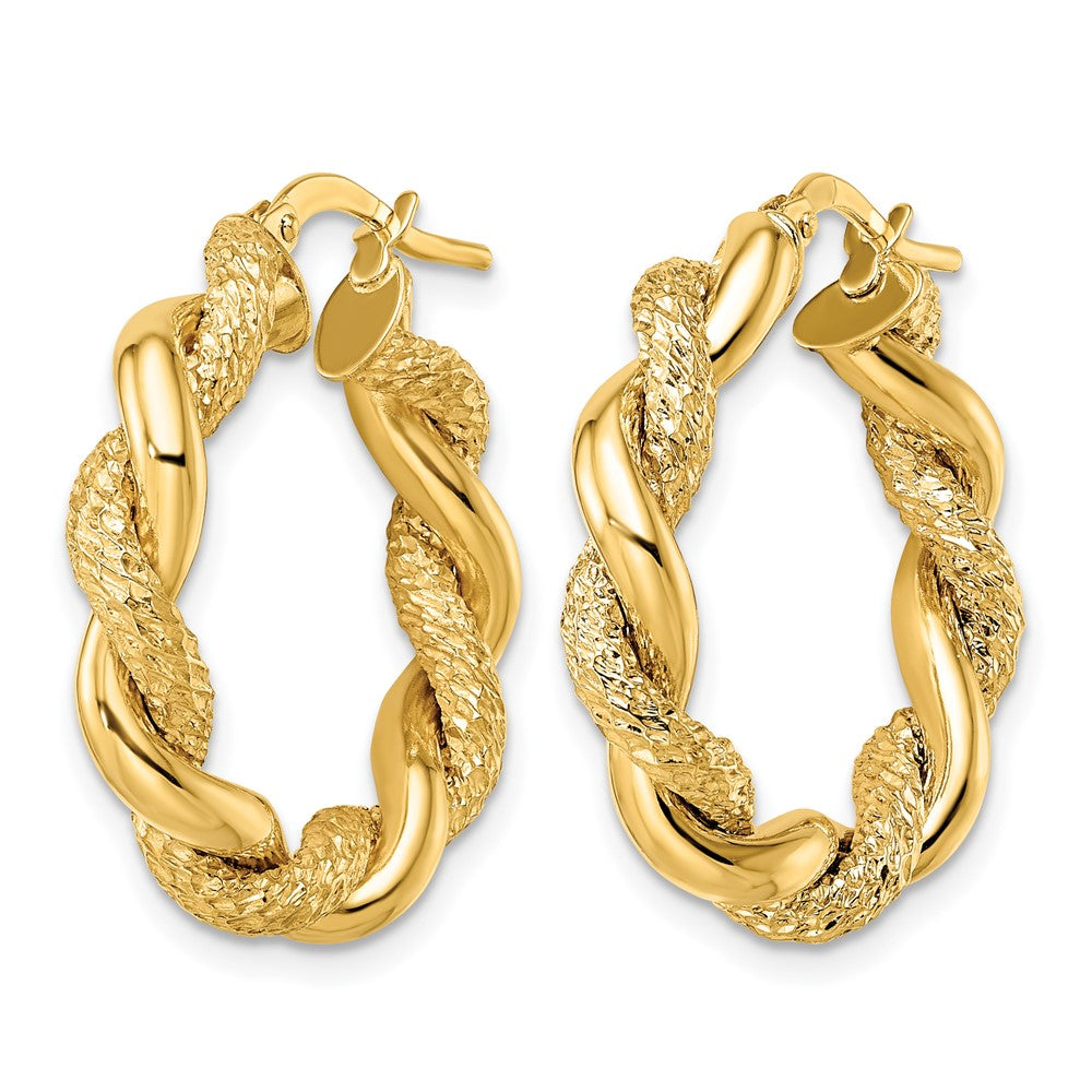 14K D/C Twisted Hoop Earrings