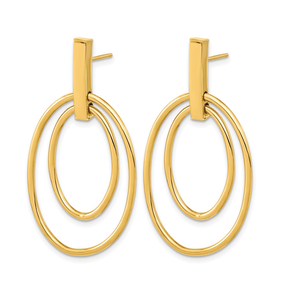14k Polished Post Dangle Earrings