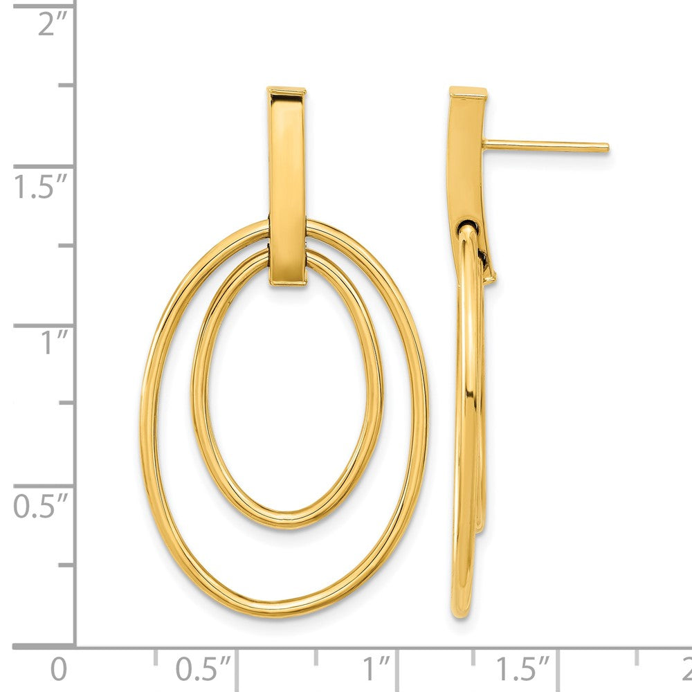 14k Polished Post Dangle Earrings