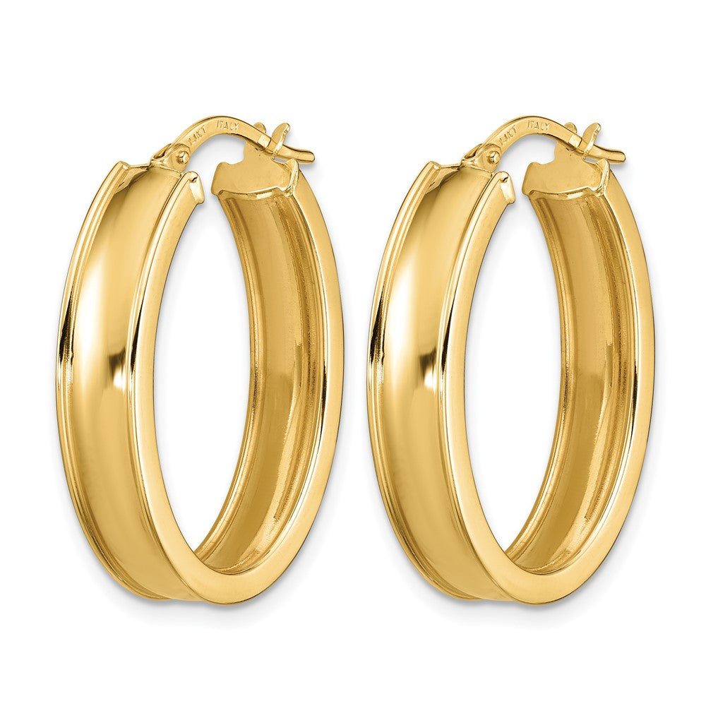 14K Polished Oval Hoop Earrings