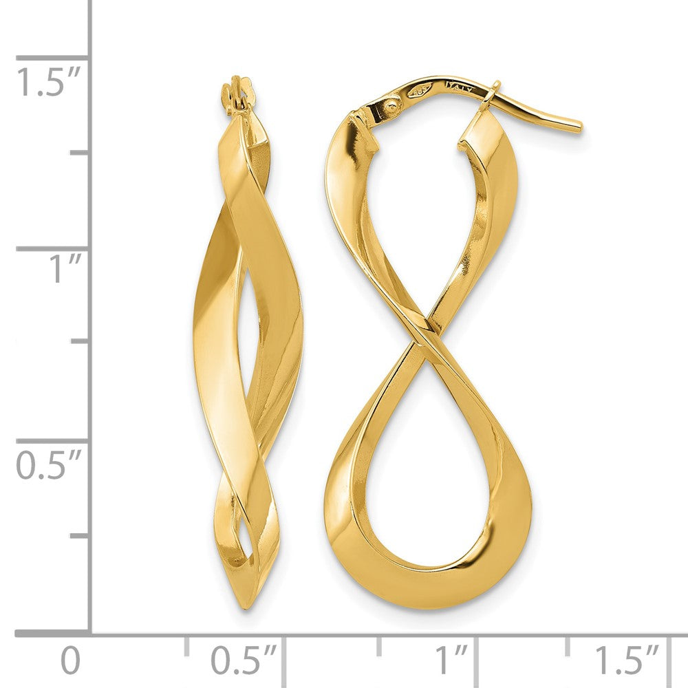 14K Polished Left and Right Eternity Hoop Earrings