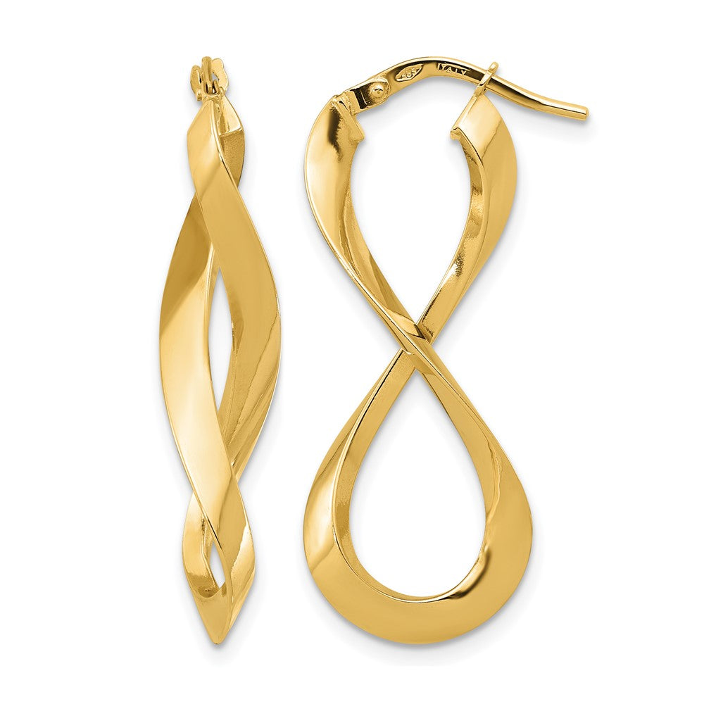 14K Polished Left and Right Eternity Hoop Earrings