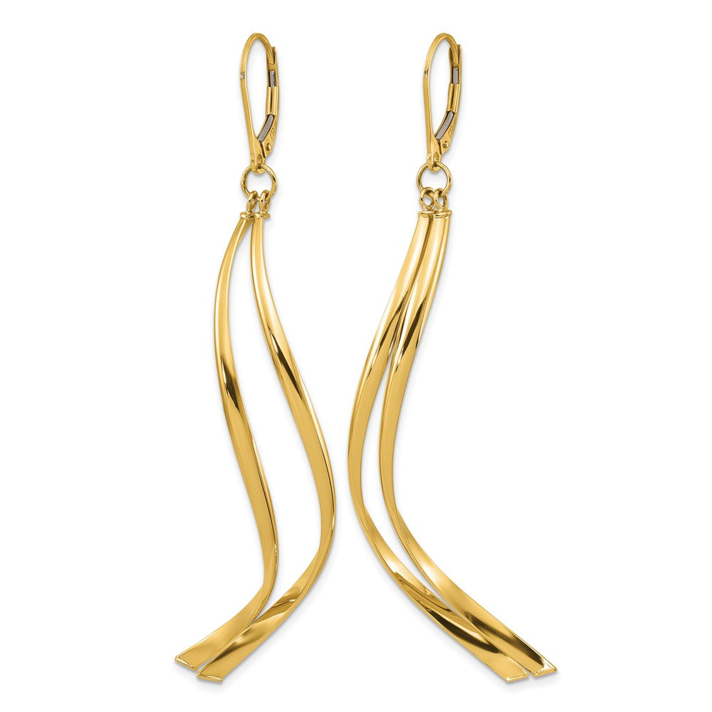 14K Polished Leverback Earrings