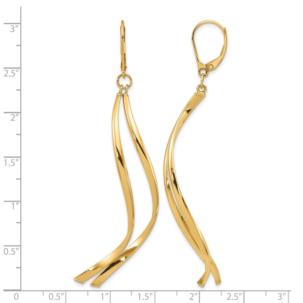 14K Polished Leverback Earrings