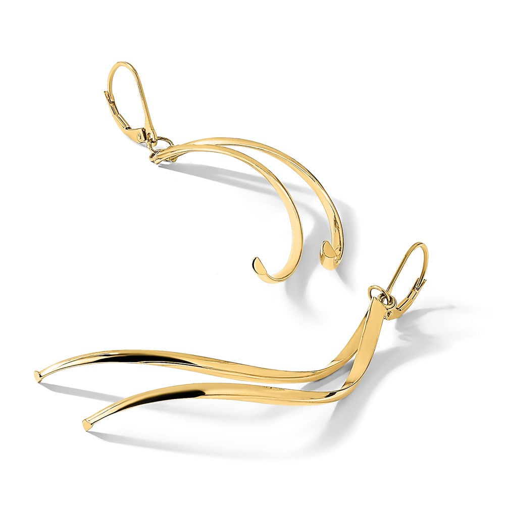 14K Polished Leverback Earrings